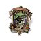Skull Alloy Brooch for Backpack Clothes, Colorful, 35x28x1.4mm