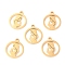 304 Stainless Steel Pendants, Laser Cut, Ring with Virgin Mary, Golden, 14x11.5x1.1mm, Hole: 1.4mm