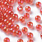 Transparent Acrylic Beads, AB Color Plated, Round, Orange Red, 6x5mm, Hole: 1.8mm, about 4400pcs/500g