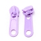 Plastic Zipper Slider, Garment Accessories, Oval, Lilac, 3.6x1.1x1.1cm