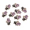 Alloy Enamel Pendants, Halloween Theme, Skeleton Bat Shape Charms, Black, 17.5x26x1.5mm, Hole: 2.2mm