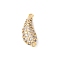 Brass Micro Pave Clear Cubic Zirconia Links Connector Charms, Golden, Teardrop, 6x15x5mm, Hole: 0.7mm