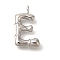 Rack Plating Brass Pendants, Cadmium Free & Lead Free, Letter A~Z Charms, Letter E, 24x14x5mm, Hole, 2mm