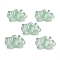 Transparent Acrylic Connector Charms, Lotus, Medium Aquamarine, 16x21.5x7mm, Hole: 1.4mm