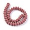 Natural Lava Rock Beads Strands, Dyed, Rondelle, Pink, 12.5~13.5x8.5~8.7mm, Hole: 2.5mm, about 46~47pcs/strand, 15.5 inch~15.94 inch(38.5~40.5cm)
