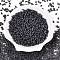Imitation Jade Glass Seed Beads, 2-Hole, Oval, Gray, 5~6x2.5~3.5x3mm, Hole: 0.7~0.9mm, about 7500pcs/pound