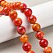 Natural Multi-Color Agate Beads Strands, Dyed & Heated, Round, Orange, 14mm, Hole: 1.5mm, about 28pcs/strand, 15.31''(38.9cm)