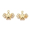 Brass Micro Pave Clear Cubic Zirconia Charms, Star, Real 18K Gold Plated, 12x14.5x3.5mm, Hole: 1mm