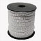 2 Row Silver Aluminum Studded Faux Suede Cord, Faux Suede Lace, White, 5x2mm, about 20yards/roll