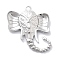 Anti-Tarnish 304 Stainless Steel Pendants, Elephant Charm, Stainless Steel Color, 31x26x5mm, Hole: 2.5mm