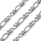 304 Stainless Steel 8-Shaped Link Chains, with Spool, Unwelded, Stainless Steel Color, 12x5.5x2mm