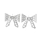 Hollow Bowknot Brass Stud Earrings, Long-Lasting Plated, Lead Free & Cadmium Free, Platinum, 20x21mm