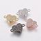 Brass Micro Pave Cubic Zirconia Links, Heart, Mixed Color, 18x11.5x4mm, Hole: 2mm
