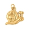 304 Stainless Steel Pendants, with Jump Ring, Marine Animals, Golden, Snail, 16x17x2mm, Hole: 3mm