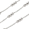 304 Stainless Steel Link Chains, Soldered, with Spool, Stainless Steel Color, 9x3x3mm