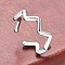 Non-Tarnish 304 Stainless Steel Wave Open Cuff Ring for Women, Stainless Steel Color, US Size 7 3/4(17.9mm)