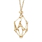 304 Stainless Steel Empty Macrame Pouch Pendant Singapore Chain Necklace Making, with Brass Slider Beads, Golden, 19.61 inch(49.8cm)