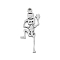 304 Stainless Steel Pendants, Skeleton Charms, Laser Cut, Anti-Tarnish, Stainless Steel Color, 27.5x12.5x1.5mm, Hole: 1.5mm