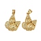 Brass Pendants, Long-Lasting Plated, Cadmium Free & Lead Free, Rack Plating, Real 18K Gold Plated, Shell Shape, 23x17.5x4.5mm, Hole: 4.5x3.5mm