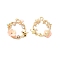 Alloy Enamel Pendants, Rhinestone with Acrylic, Golden, Bee and flower, Pink, 20x20.5x4.5mm, Hole: 1.8mm