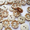 Pretty Carved 2-hole Basic Sewing Button, Coconut Button, BurlyWood, about 13mm in diameter, about 100pcs/bag