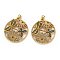 Autumn Theme Brass Micro Pave Cubic Zirconia Pendants, Long-Lasting Plated, Ring with Dragonfly & Butterfly & Flower, Real 18K Gold Plated, 31.5x28.5x5mm, Hole: 4x3mm
