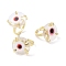 Lampwork Evil Eye Open Cuff Ring, Golden Brass Lucky Jewelry for Women, Lead Free & Cadmium Free, Red, Inner Diameter: 16mm