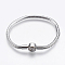 Tarnish Resistant 304 Stainless Steel European Style Bracelet Making, with Clasps and Round Snake Chains, Stainless Steel Color, 6-1/4 inch(16cm), 3mm