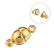 Brass Magnetic Clasps with Loops, Oval, Nickel Free, Golden, 11x5mm, Hole: 1mm