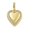 Rack Plating Brass Micro Pave Cubic Zirconia Pendants, Long-Lasting Plated, Cadmium Free & Lead Free, Heart, Real 18K Gold Plated, 25x21x5mm, Hole: 3x5mm