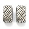 304 Stainless Steel Linking Rings, Oval with Weave Pattern, Antique Silver, 12x6x6.5mm, Inner Diameter: 9x3.5mm