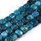 Dyed Natural White Jade Beads Strands, Cube, Steel Blue, 7~8x7~8x7~8mm, Hole: 0.9mm, about 45~49pcs/strand, 13.39~14.57 inch(34~37cm)
