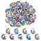 54Pcs 9 Styles Alloy Printed Pendants, Cadmium Free & Nickel Free & Lead Free, Moon with Owl, Mixed Color, 20.5x16x1.5mm, Hole: 1.5mm, 6pcs/style