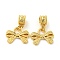 Tibetan Style Alloy European Dangle Charms, Large Hole Pendants, Bowknot, Golden, 25mm, Pendant: 14x18.5x2mm, Hole: 5mm