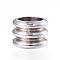 Tarnish Resistant 201 Stainless Steel European Beads, Column, Large Hole Beads, Stainless Steel Color, 6x6mm, Hole: 4mm