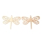 Long-Lasting Plated Brass Filigree Pendants, Dragonfly Charms, Cadmium Free & Nickel Free & Lead Free, Light Gold, 27x35x0.3mm, Hole: 1.2mm