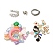 Acrylic Bead & Alloy Enamel Pendant & Stainless Steel Findings Set, Mixed Color, 4.5~85x5~35x2.5~12mm, Hole: 1.5~2.3mm