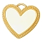304 Stainless Steel Heart Pendant Cabochon Settings, Golden, Tray: 29x27mm, 36x33mm
