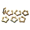 Rack Plating Star Brass Cubic Zirconia Open Cuff Rings for Women, Lead Free & Cadmium Free, Long-Lasting Plated, Real 18K Gold Plated, Mixed Color, 3.5mm