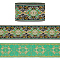 7M Ethnic Style Embroidery Flower Polyester Ribbon, Clothes Accessories, Dark Turquoise, 4 inch(100~102mm), about 7.66 Yards(7m)/pc