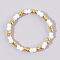 Glass Seed Beads Finger Rings for Women, White