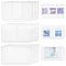 12Pcs 3 Styles PVC Plastic Invoice Pockets, File Envelope, Small Bill Storage Bags, White, 105~108x180~181x0.3~0.8mm, Hole: 4mm, Inner Diameter: 58~90x90~174mm, 4pcs/style