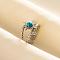 304 Stainless Steel Sun Cuff Rings, Love Design Glass Open Ring for Women Men