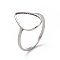 Non-Tarnish 201 Stainless Steel Teardrop Finger Ring, Hollow Wide Ring for Women, Stainless Steel Color, US Size 6 1/2(16.9mm)