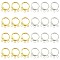 20Pcs 2 Colors Brass Leverback Earring Findings, with Loops, Golden & Silver, 14.5x11.5x1.8mm, Hole: 1.6mm, Pin: 0.8mm, 10Pcs/color