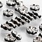 Brass Rhinestone Spacer Beads, Grade A, Wavy Edge, Rondelle, Silver Color Plated, Jet, 6mm, Hole: 1mm