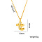 304 Stainless Steel Chunky Initial Pendant Necklaces, Real 18K Gold Plated, Letter T, 15.75 inch(40cm)