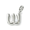 Rack Plating Brass with ABS Plastic Pearl European Dangle Charms, Large Hole Pendants, Long-Lasting Plated, Lead Free & Cadmium Free, Platinum, Letter W, 21mm long, hole: 5mm, pendant: 13x14x5mm