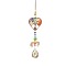 Glass Teardrop Pendant Decoration, Hanging Suncatchers, with Tree of Life Natural Gemstone Chip for Home Garden Decoration, Heart, 288mm