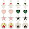 16Pcs 4 Style 304 Stainless Steel Enamel Charms, Stainless Steel Color, Heart & Star & Hamsa Hand & Dog Paw Prints, Mixed Color, 4pcs/style